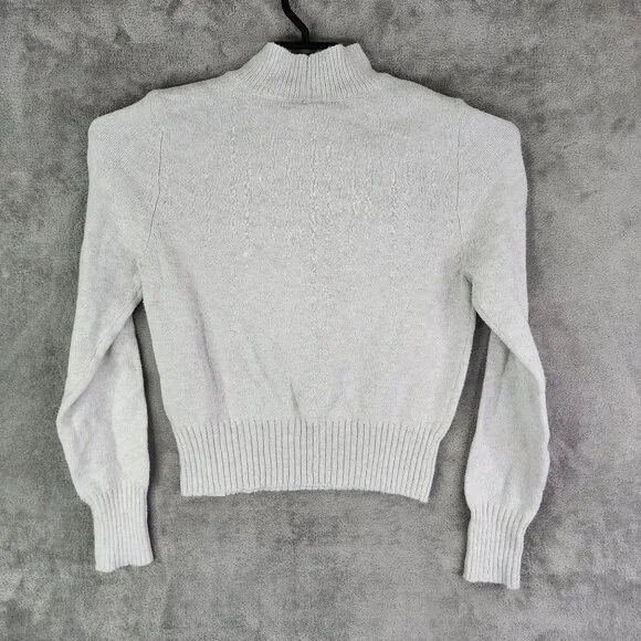 Womens White Red American Eagle Knit Sweater Retro Mock Neck Long Sleeve Size M - Picture 9 of 12